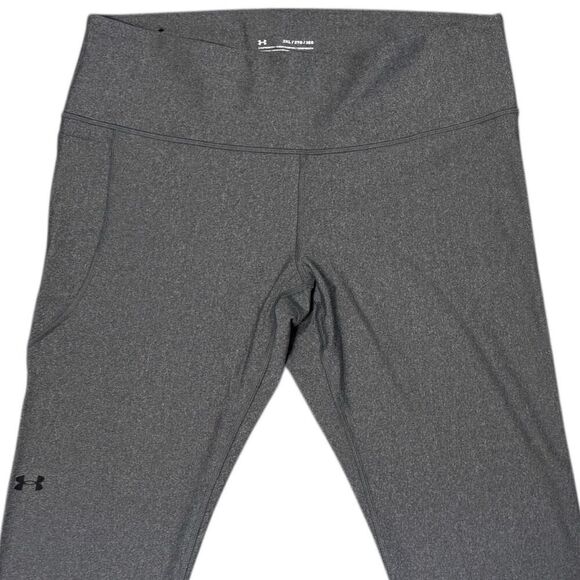 Under Armour UA Gray HeatGear Tech No-Slip Waistband Full Length Leggings NEW - Picture 5 of 14